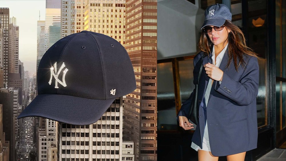 MLB Swarovski baseball cap on white background