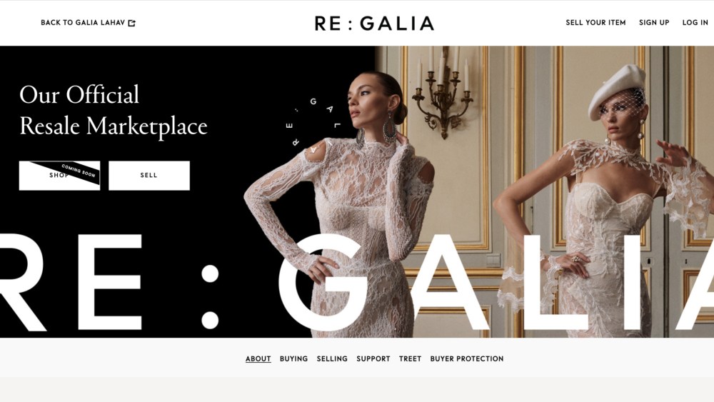 Galia Lahav's resale site powered by Treet.