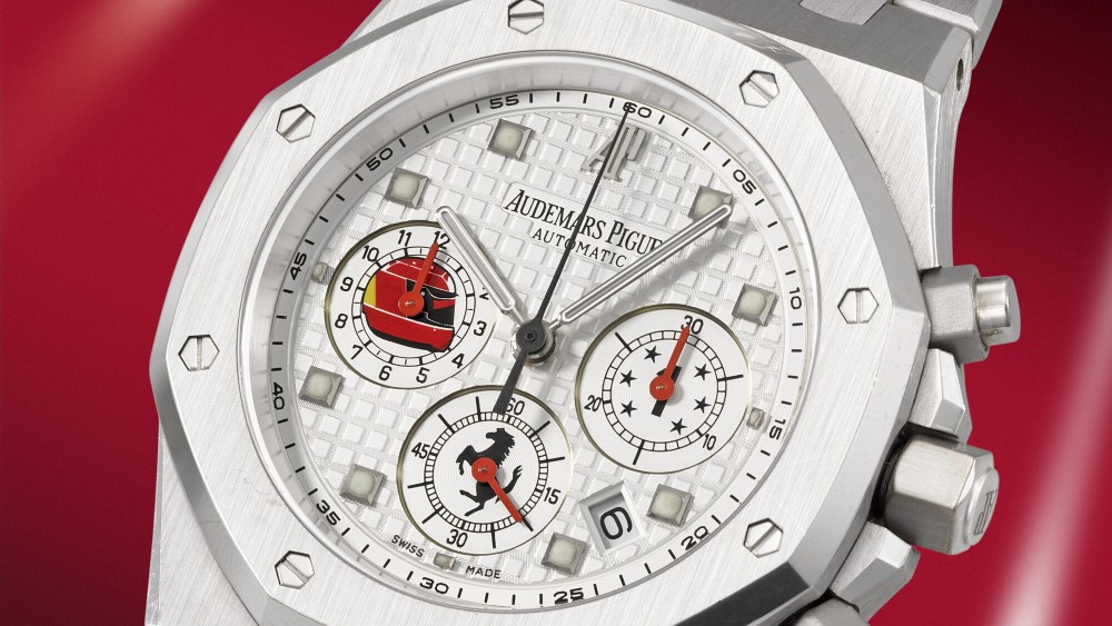 Schumacher's white gold Audemars Piguet commemorates his then-six Formula One wins