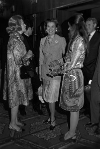 Grace Kelly, Princess Consort of Monaco (C), and Caroline Grimaldi (2nd from R) attend a luncheon, presented by the Catholic Office of Drug Abuse, at the Shoreham Hotel in Washington, D.C., on April 25, 1973.