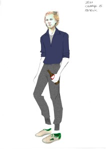 A sketch of a costume by Jonathan Anderson for “Challengers.”