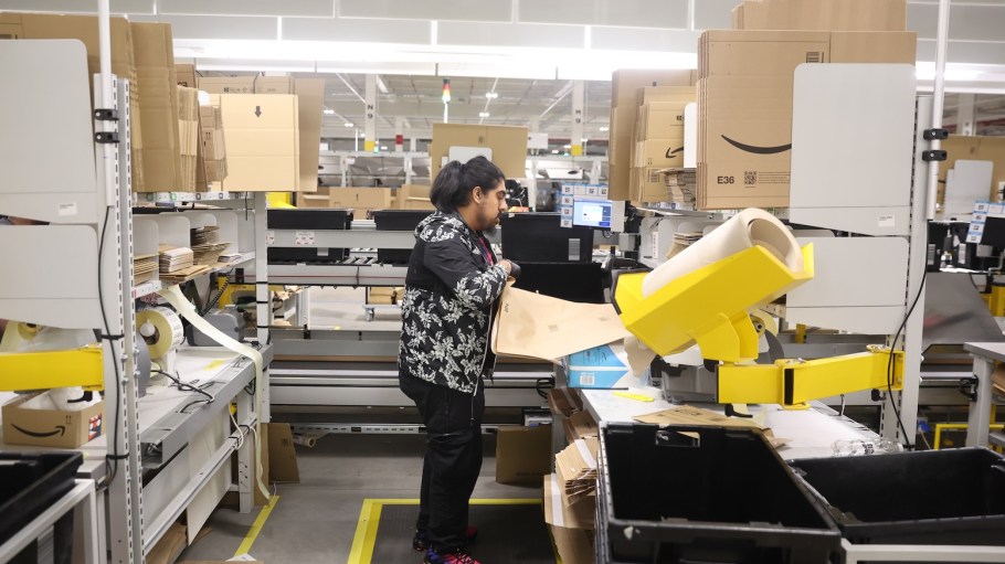 Some 54 percent of Amazon and 57 percent of Walmart workers said their work pace sometimes makes it difficult for them to use the bathroom.