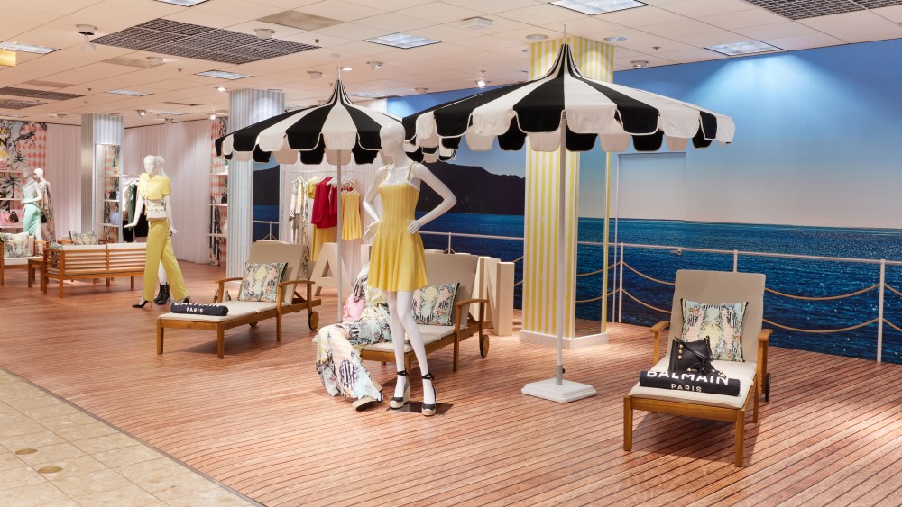 The Balmain Beach Club installation at Neiman Marcus in NorthPark Center, Dallas.