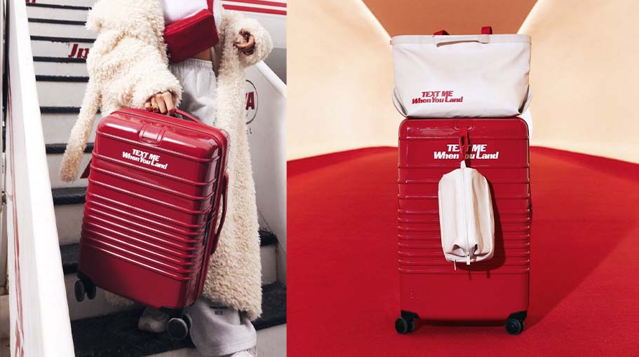 red luggage strap