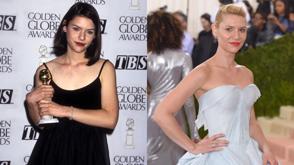 Claire Danes in 1995 and 2016, Met Gala, Golden Globes, Zac Posen, red carpet, awards, celebrity style