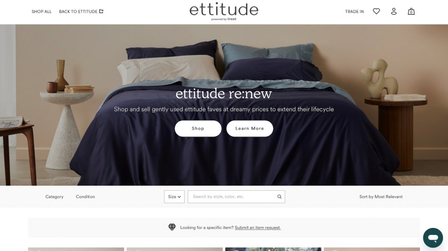 Ettitude's Re:New hompage, powered by Treet.