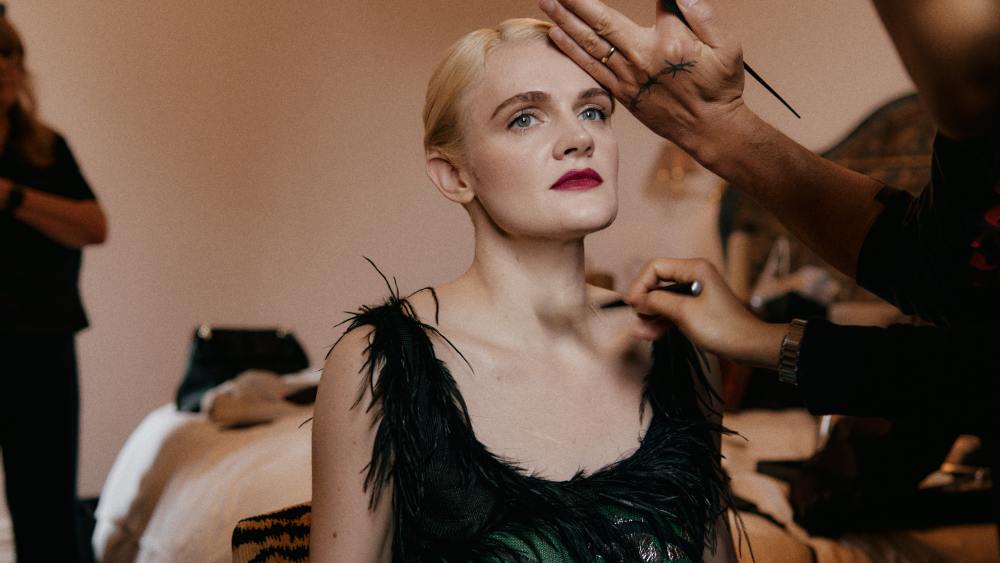 Gayle Rankin in vintage Julien Macdonald for the opening night of "Cabaret" on Broadway.