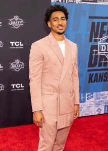 Bryce Young during the NFL Draft Red Carpet at the National WWI Museum and Memorial on April 27, 2023 in Kansas City, Missouri.