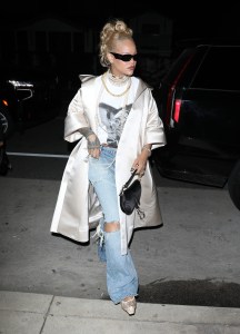 LOS ANGELES, CA - APRIL 06: Rihanna is seen at Giorgio Baldi restaurant on April 06, 2024 in Los Angeles, California.  (Photo by The Hollywood Curtain/Bauer-Griffin/GC Images)