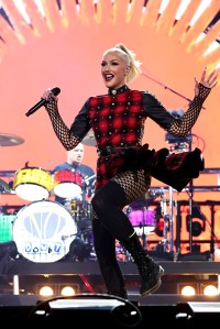 INDIO, CALIFORNIA - APRIL 20: (FOR EDITORIAL USE ONLY) (L-R) Adrian Young and Gwen Stefani of No Doubt perform at the Coachella Stage during the 2024 Coachella Valley Music and Arts Festival at Empire Polo Club on April 20, 2024 in Indio, California. (Photo by Theo Wargo/Getty Images for Coachella)