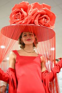 LOUISVILLE, KENTUCKY - MAY 03: A guest attends Kentucky Derby 151 at Churchill Downs on May 03, 2025 in Louisville, Kentucky. (Photo by Daniel Boczarski/Getty Images for Churchill Downs)