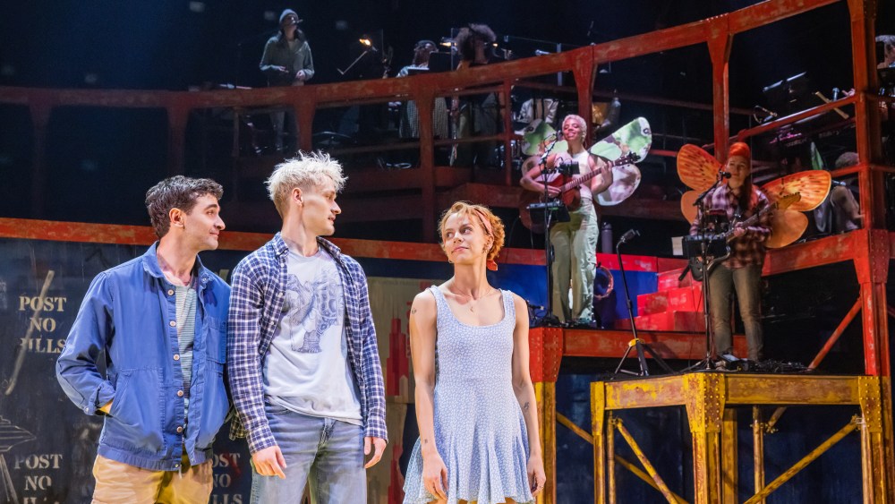 Gaby Diaz with Ricky Ubeda and Ben Cook in "Illinoise" on Broadway