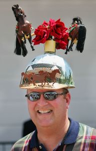 LOUISVILLE, KY - MAY 07:  Fan of the Kentucky Derby, Skip Koepnick of Wyoming, Michigan mingles in the paddock area before the 131st Kentucky Derby on May 7, 2005 at Churchill Downs in Louisville, Kentucky.  (Photo by Andy Lyons/Getty Images)