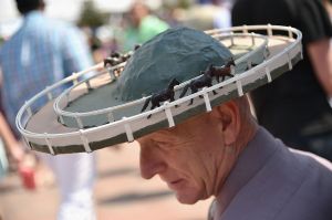 LOUISVILLE, KY - MAY 07:  View of derby hat during the 142nd Kentucky Derby at Churchill Downs on May 07, 2016 in Louisville, Kentucky.  (Photo by Mike Coppola/Getty Images for Churchill Downs)