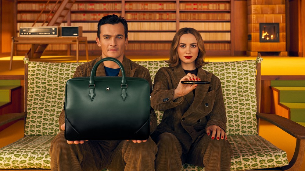 Rupert Friend and Maude Apatow in Montblanc's campaign for the 100th anniversary of its Meisterstück pen.