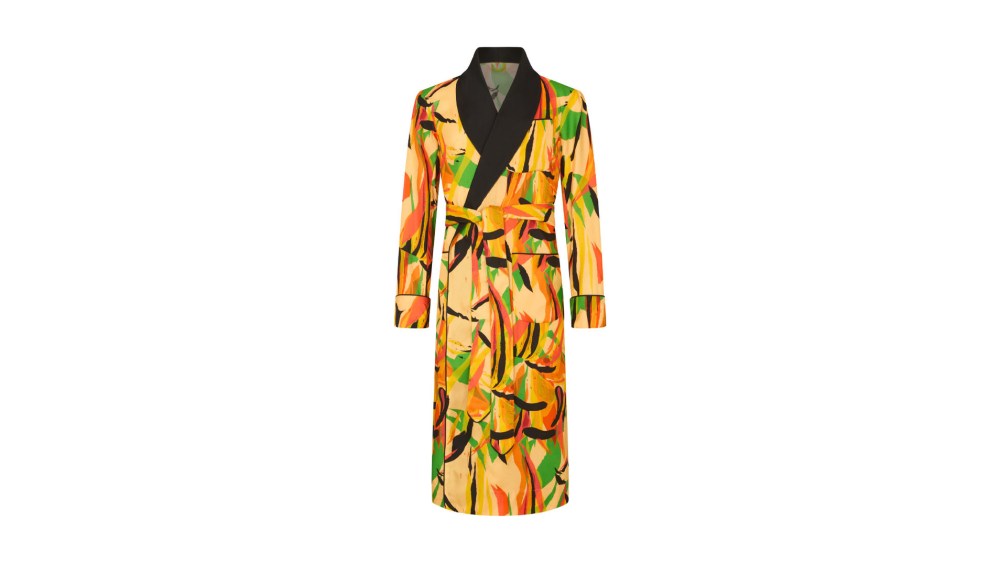Richard Anderson's dressing gown is based on his wife's artwork.