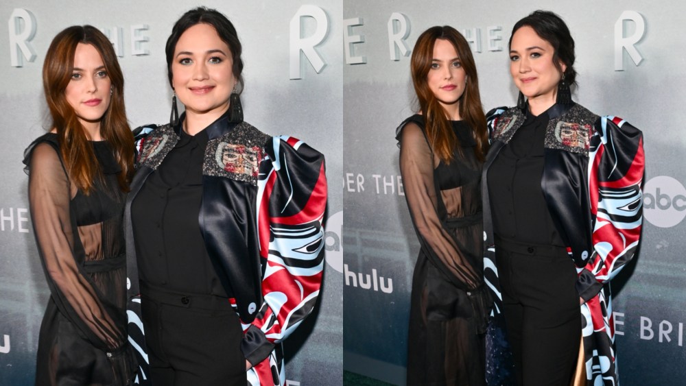Riley Keough and Lily Gladstone at the premiere of "Under The Bridge" on April 15 in Los Angeles, Chanel, red carpet, celebrity style, Himikalas Pamela Baker