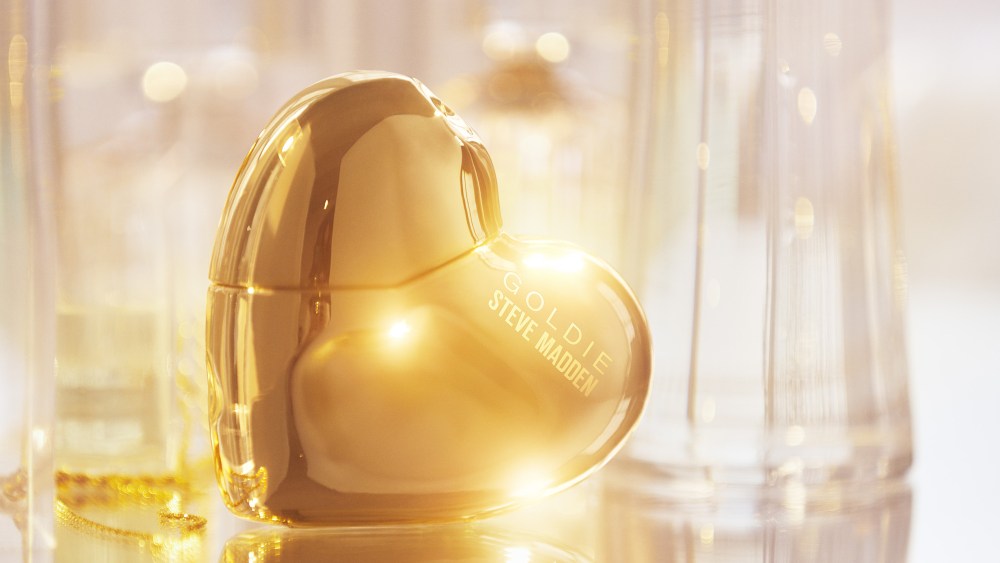 Goldie Eau de Parfum, the woody-floral fragrance inaugurating Steve Madden' s licensing deal with Parlux.