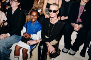 Charlize Theron and daughter August Theron at Dior Pre-Fall 2024 Show held at the Brooklyn Museum on April 15, 2024 in New York.
