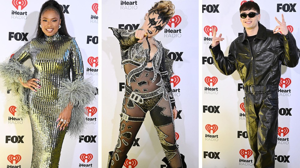 (L-R): Jennifer Hudson, Jojo Siwa and Peso Pluma at the 2024 iHeartRadio Music Awards held at the Dolby Theatre on April 1, 2024 in Los Angeles, California.