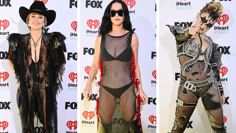 (L-R): Lainey Wilson, Katy Perry, jojo siwa and Natalie Jane at the 2024 iHeartRadio Music Awards held at the Dolby Theatre on April 1, 2024 in Los Angeles.