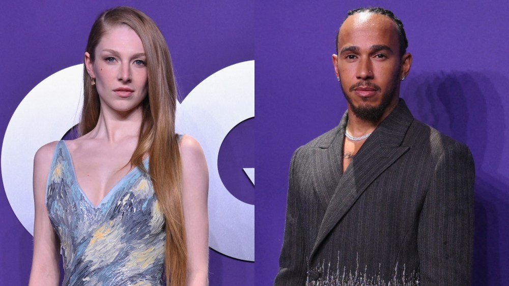 Hunter Schafer, at left, Lewis Hamilton at the GQ Global Creativity Awards