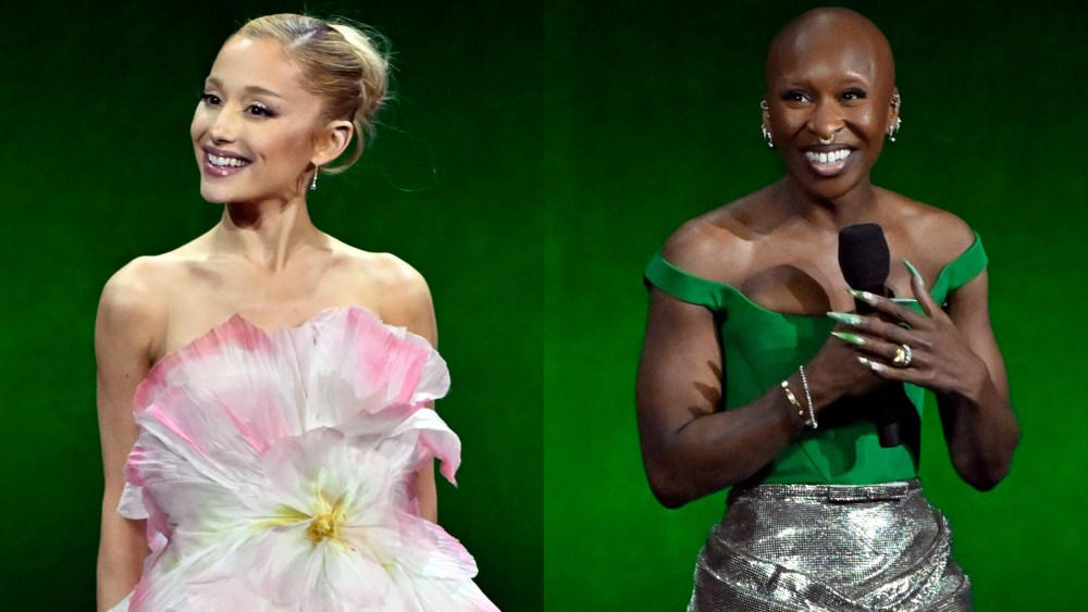 Ariana Grande, Cynthia Erivo attend Universal Pictures and Focus Features presentations during CinemaCon 2024 on April 10.