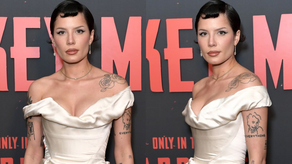Halsey attends a special screening of MONKEY MAN presented by Universal Pictures on April 02, 2024 at the Pacific Design Center in West Hollywood, California.