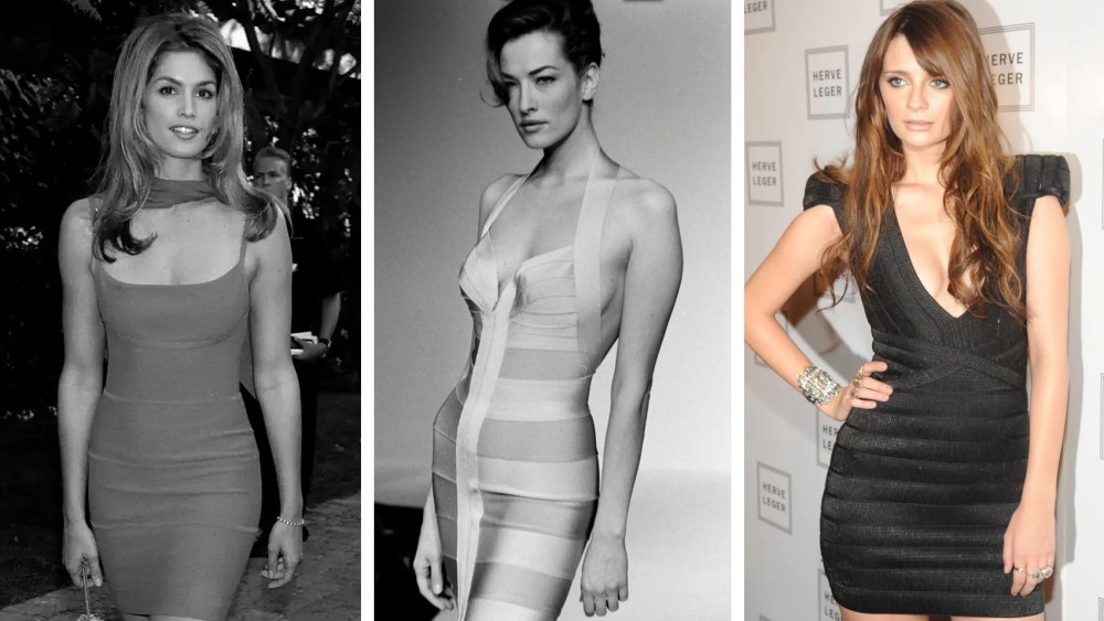 Herve Leger bandage dress history, runway, cindy crawford