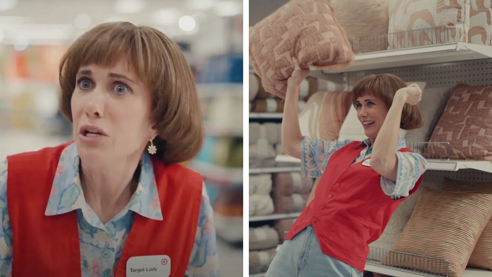 Kristen Wiig stars in Target's new ad campaign, commercials, Saturday Night Live, target lady costume, bowl haircut, snl character, red vest