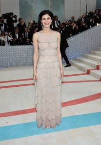 NEW YORK, NEW YORK - MAY 01: Alexandra Daddario attends The 2023 Met Gala Celebrating "Karl Lagerfeld: A Line Of Beauty" at The Metropolitan Museum of Art on May 01, 2023 in New York City. (Photo by Jamie McCarthy/Getty Images)