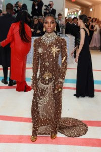 NEW YORK, NEW YORK - MAY 01: Michaela Coel attends The 2023 Met Gala Celebrating "Karl Lagerfeld: A Line Of Beauty" at The Metropolitan Museum of Art on May 01, 2023 in New York City. (Photo by Dimitrios Kambouris/Getty Images for The Met Museum/Vogue)