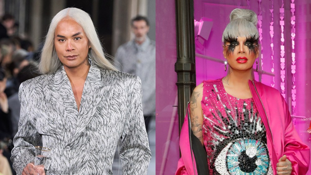 Raja out of drag. Paris Fashion Week on Jan. 17 and Raja on the RuPaul's Drag Race All Stars 7 red carpet in 2022.
