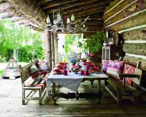 Entertaining outdoors at Ricky and Ralph Lauren’s Double RL Ranch in Colorado.