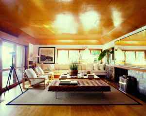 The living area of Ricky and Ralph Lauren’s home in Montauk, NY.