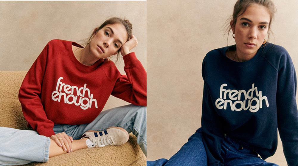Sézane French Enough Sweater on white background