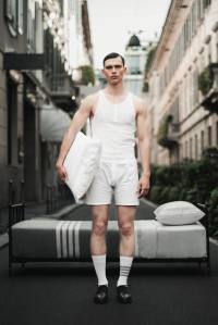 A look at the Thom Browne collaboration with Frette.