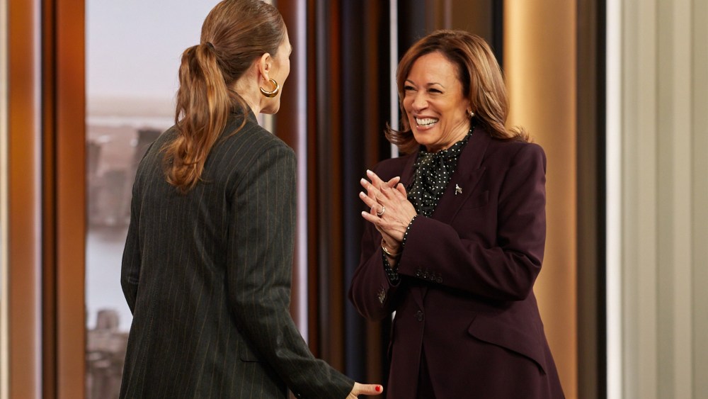 Drew Barrymore, left, and Vice President Kamala Harris on 'The Drew Barrymore Show' on April 29.