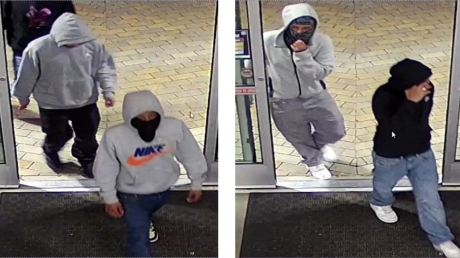 Teenage thieves entering a WSS store in Los Angeles.