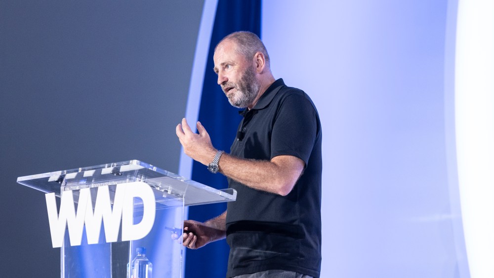 Beyond Reason founder Olivier Tjon on stage at the 2024 WWD Beauty CEO Summit.