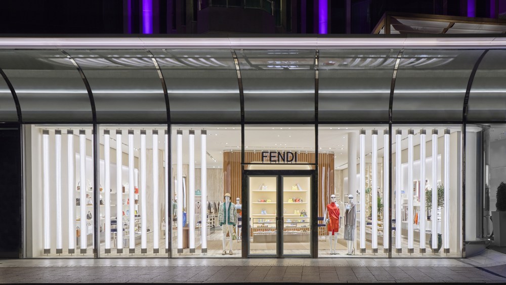 The new Fendi store at the foot of the JW Marriott in Cannes.