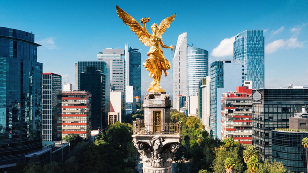 Aerial view of Independence Monument Mexico City