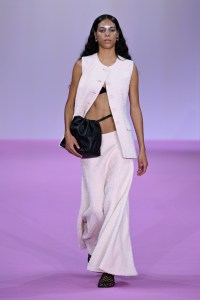 A model walks the runway during the ANNA QUAN presented by ebay show during Australian Fashion Week Presented By Pandora 2024 at Carriageworks on May 15, 2024 in Sydney, Australia.