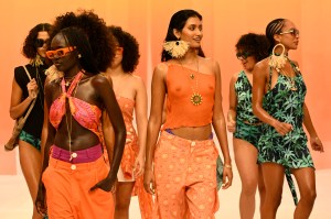 Models walk the runway during the Liandra show during Australian Fashion Week Presented By Pandora 2024 at Carriageworks on May 14, 2024 in Sydney, Australia.