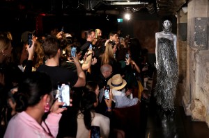 A model walks the runway during the Mariam Seddiq show during Australian Fashion Week Presented By Pandora 2024 at Clarence Vault Rooms on May 16, 2024 in Sydney, Australia.