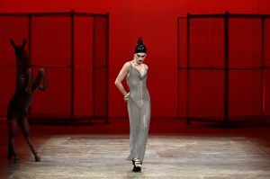 A model walks the runway during the Nicol & Ford show during Australian Fashion Week Presented By Pandora 2024 at Carriageworks on May 15, 2024 in Sydney, Australia.