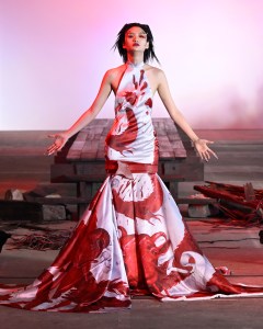 A model walks the runway during the Wackie Ju show during Australian Fashion Week Presented By Pandora 2024 at Carriageworks on May 17, 2024 in Sydney, Australia.