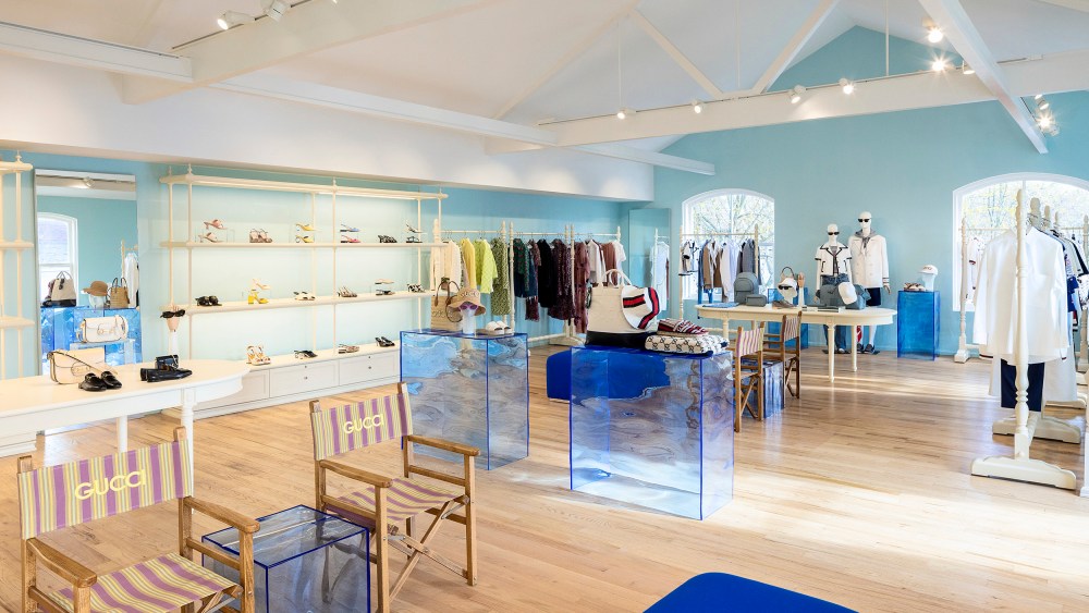 The new decor at Gucci's East Hampton store, inspired by the new collection, Lido.