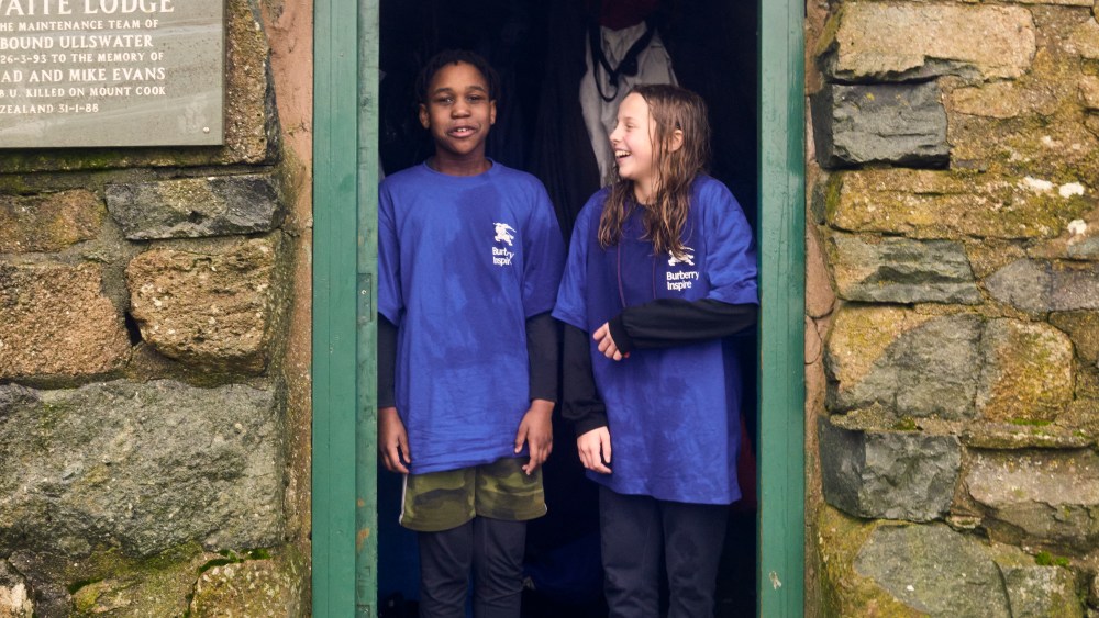Participants during an outdoor challenge at Ullswater in the Lake District, supported by Burberry and the Outward Bound Trust.