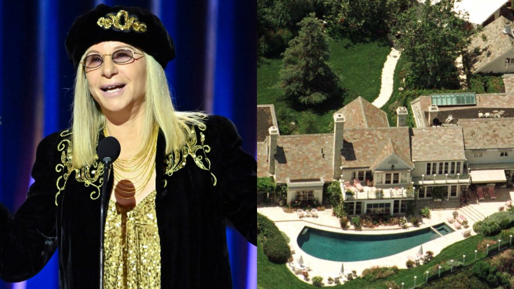 L: Barbra Streisand in 2024, R: Barbra Streisand's Malibu home, mall, basement, antiques